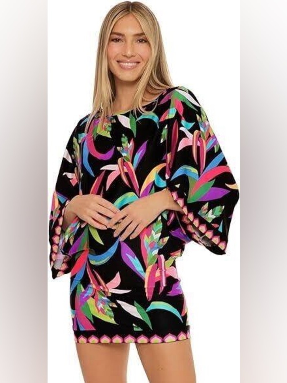 TRINA TURK Birds Of Paradise Tunic Swimsuit Cover-up